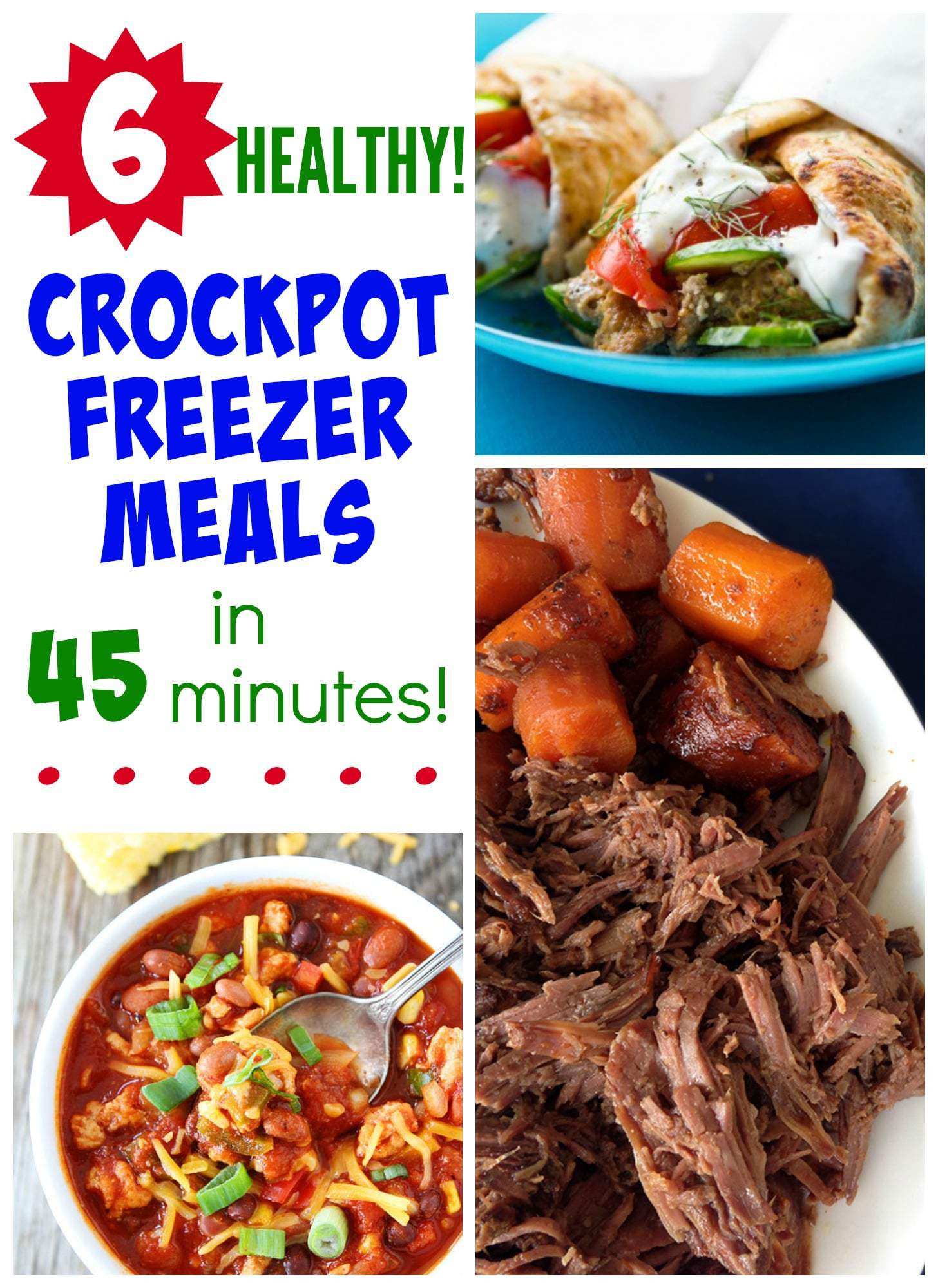 Healthy Freezer Dinners
 6 Healthy Slow Cooker Freezer Meals in Less Than 1 Hour