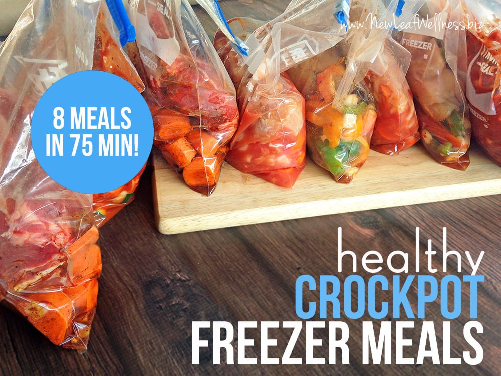 Healthy Freezer Dinners
 Eight healthy freezer crockpot meals in 75 minutes