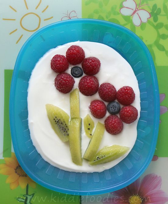 Healthy Fresh Fruit Desserts
 Raspberry and kiwi flowers easy dessert Recipe