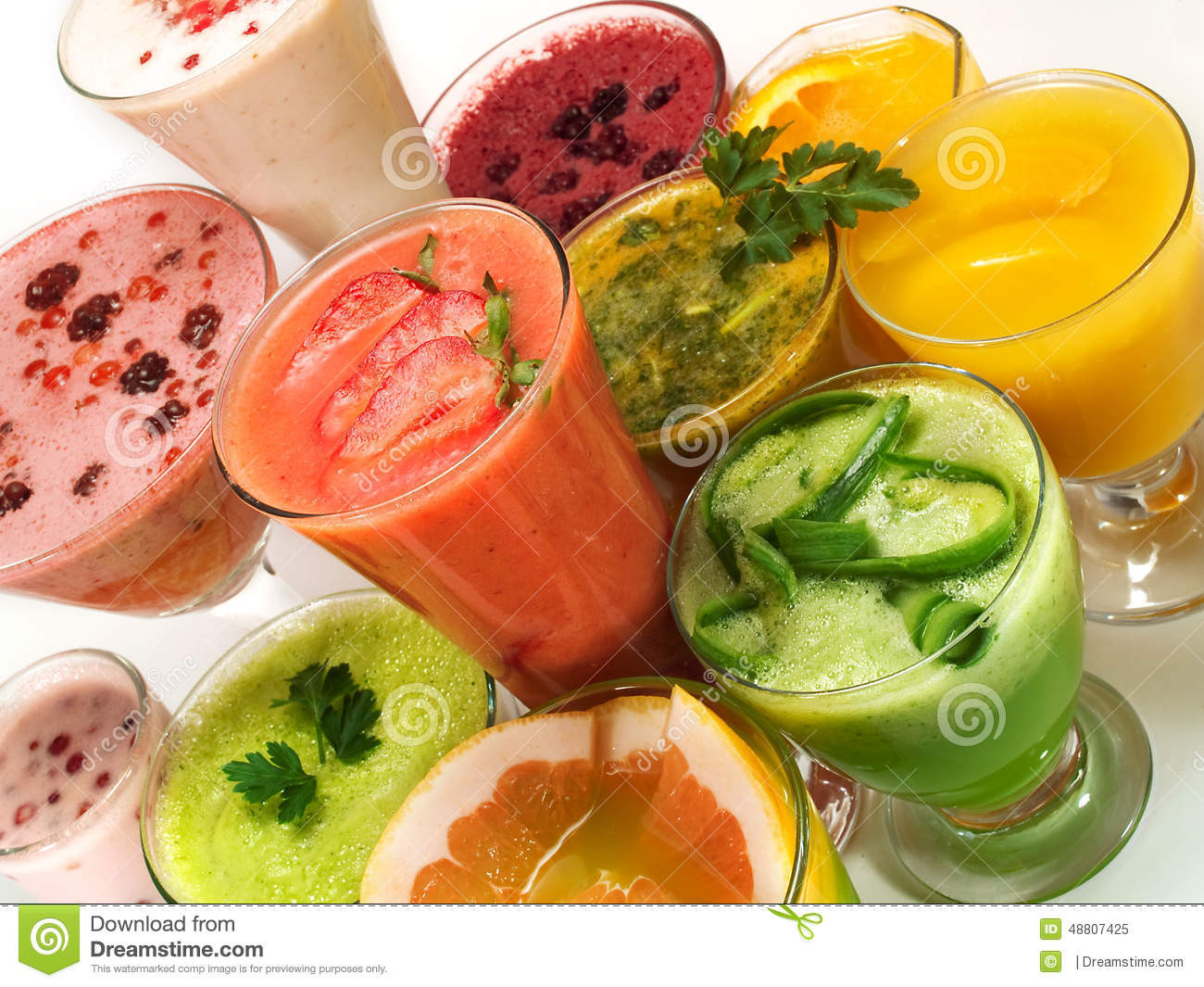 Healthy Fruit And Veggie Smoothies
 Healthy Drinks From Fruits And Ve ables Stock