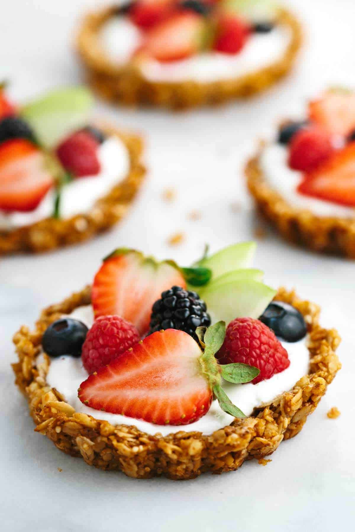 Healthy Fruit Breakfast Recipes
 Breakfast Granola Fruit Tart with Yogurt Recipe