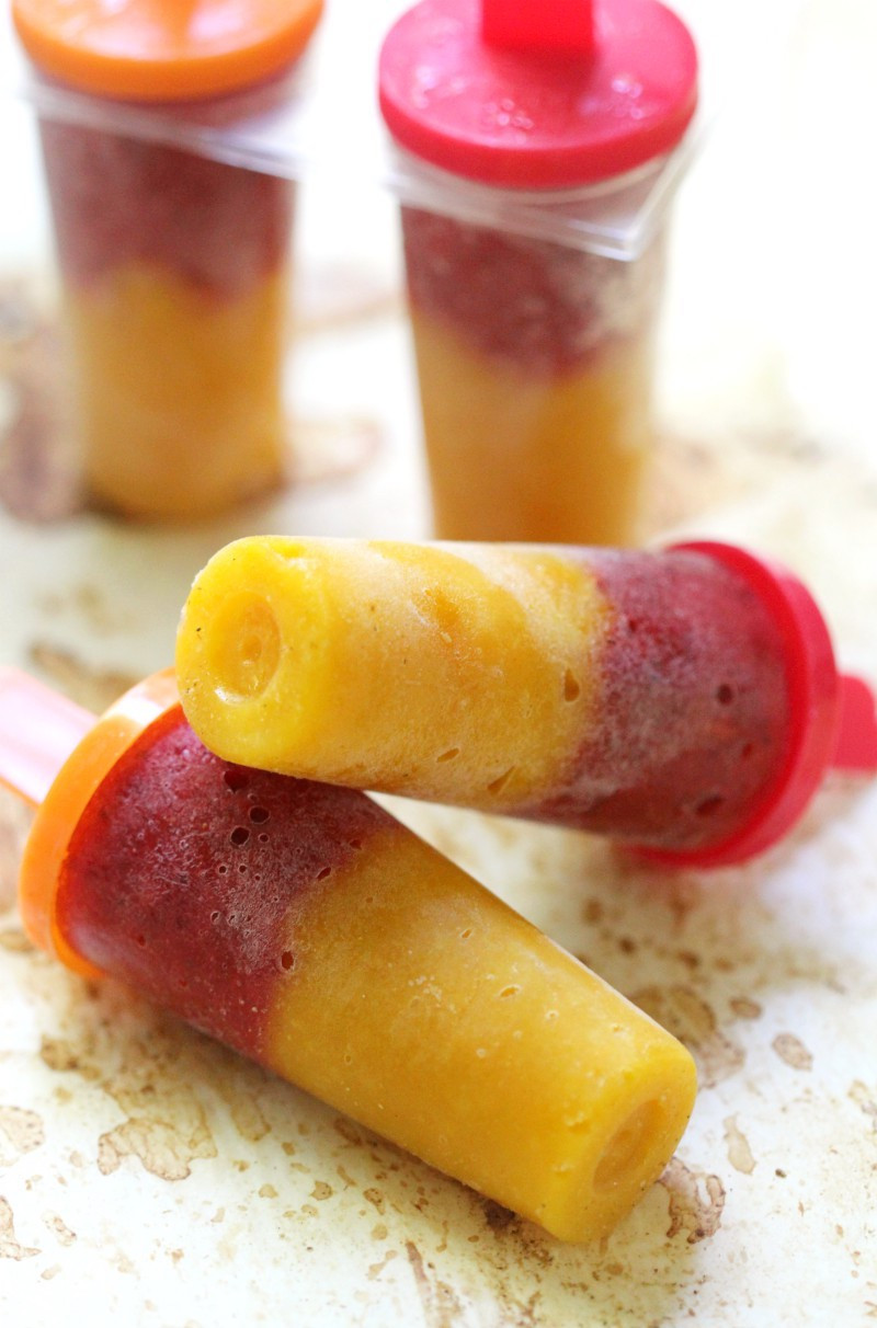 Healthy Fruit Desserts No Sugar
 Easy 2 Ingre nt Strawberry Mango Popsicles No Sugar Added