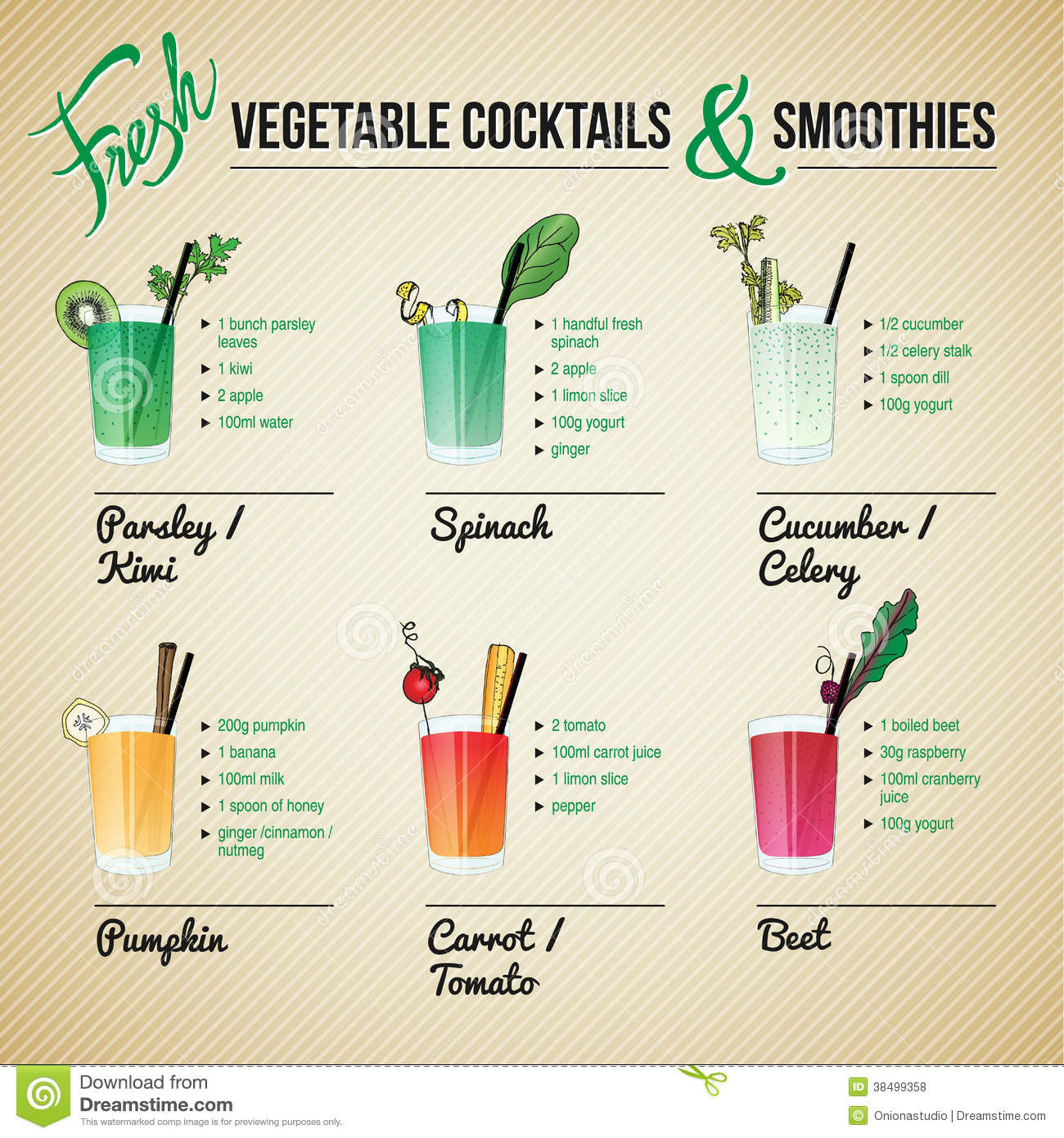 Healthy Fruit Smoothie Recipes
 Fresh Ve ables Cocktails And Smoothies Stock Vector