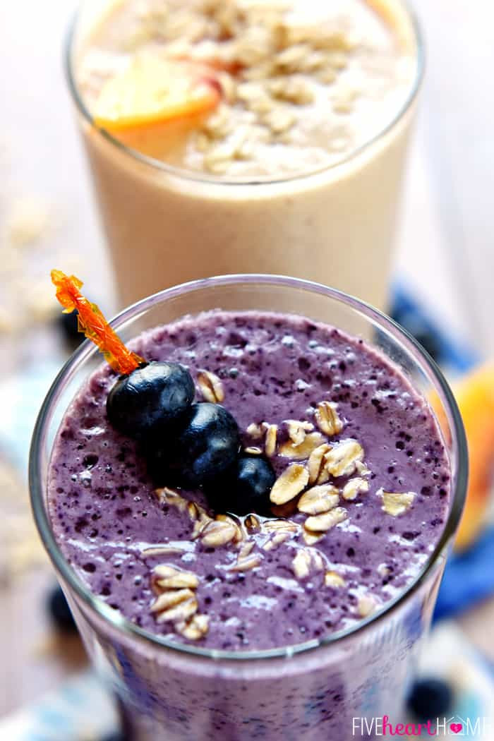 Healthy Fruit Smoothies With Yogurt
 Healthy Oat Smoothies Blueberry Muffin & Peach Cobbler