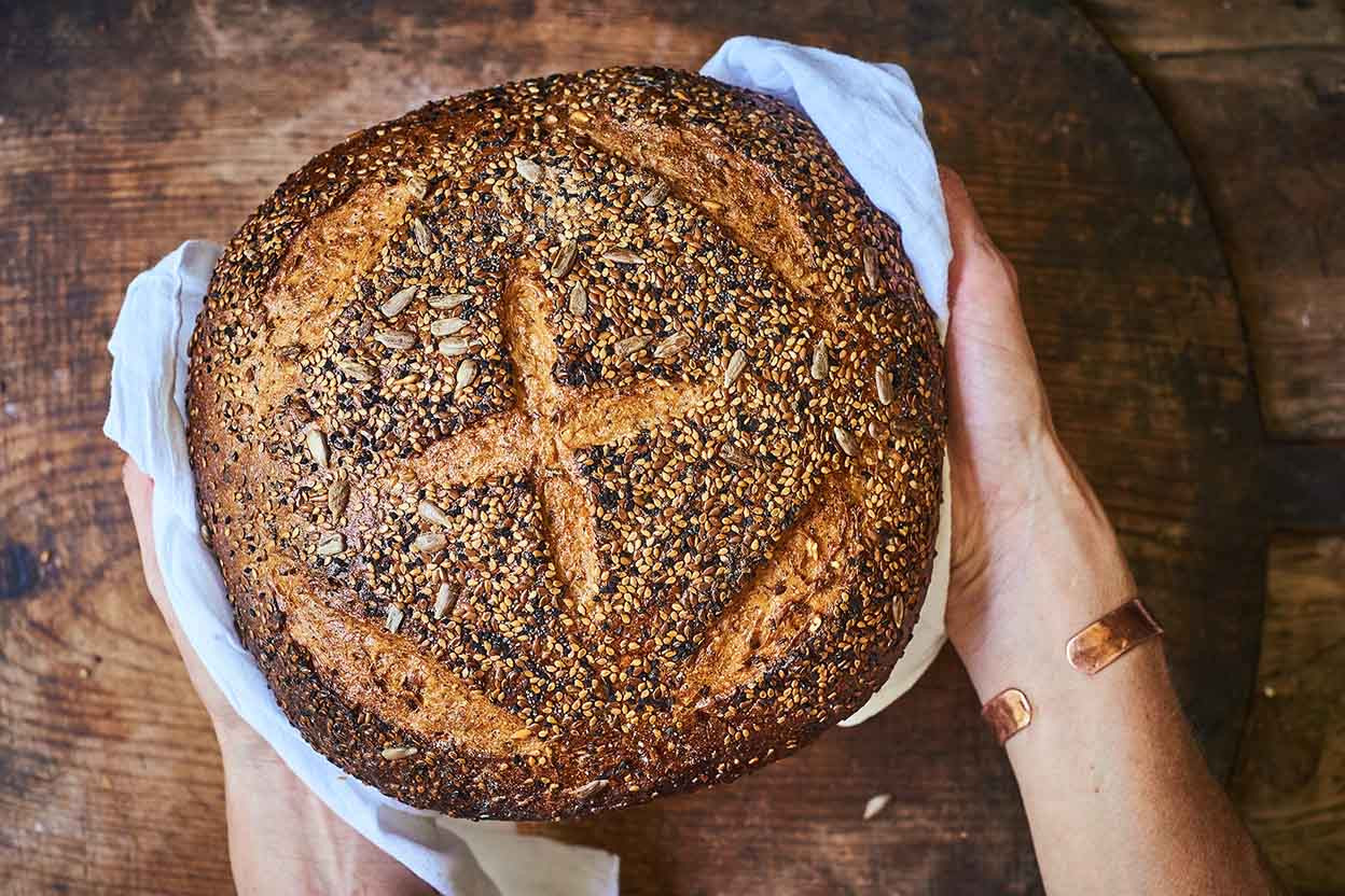 Healthy Grain Bread
 Multigrain Sourdough Boule Recipe