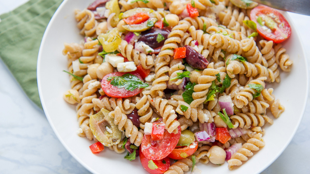 Healthy Greek Pasta Salad
 Healthy Spring Recipe Greek Veggie Pasta Salad