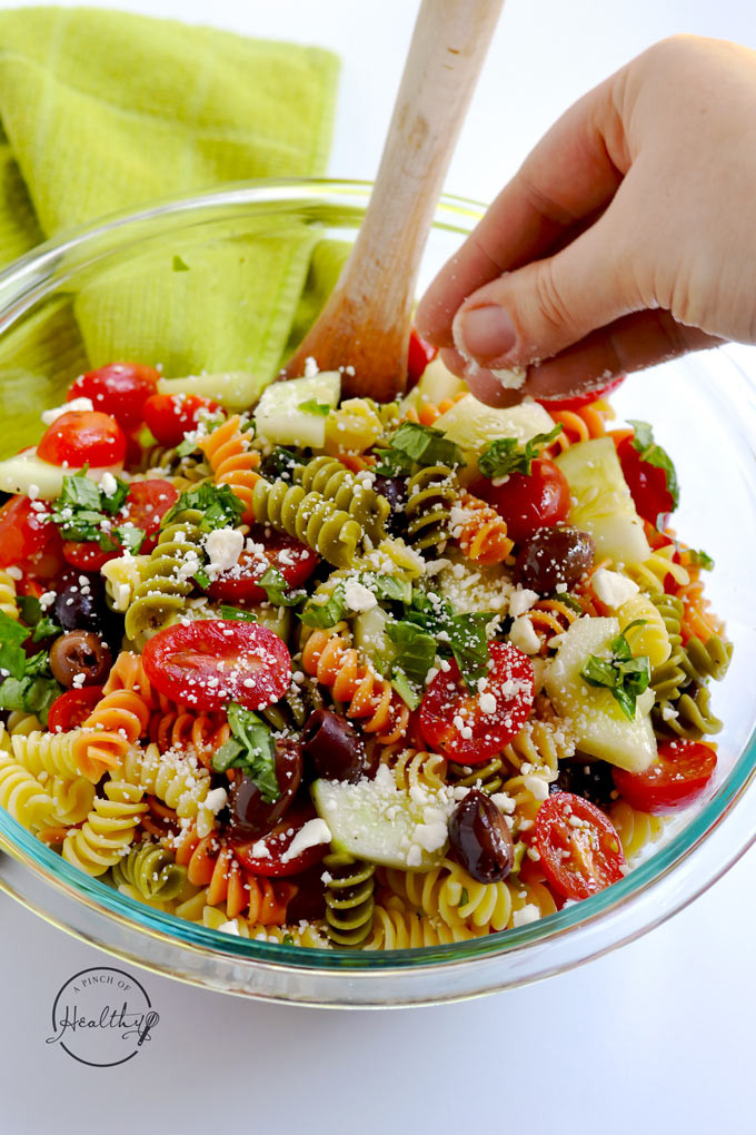 Healthy Greek Pasta Salad
 Greek Pasta Salad A Pinch of Healthy