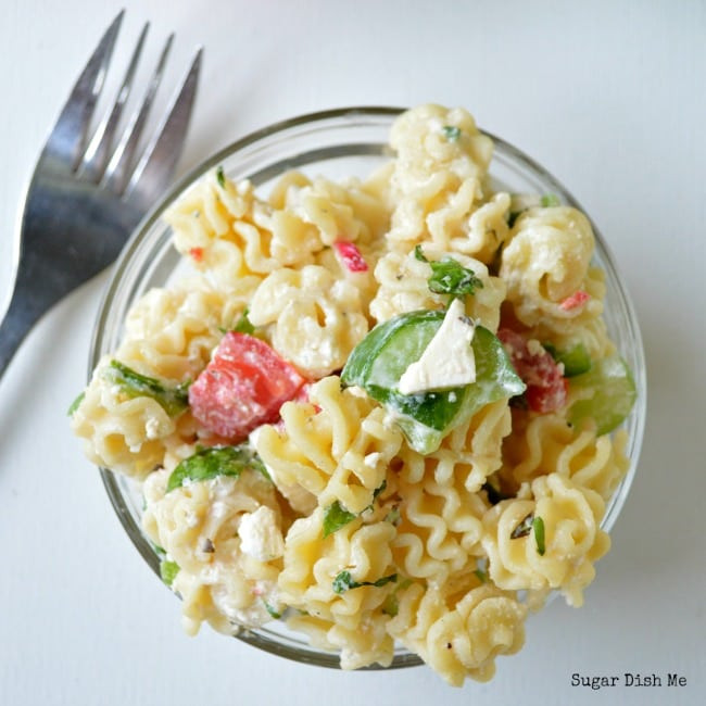 Healthy Greek Pasta Salad
 Healthy Spinach and Feta Greek Pasta Salad Sugar Dish Me