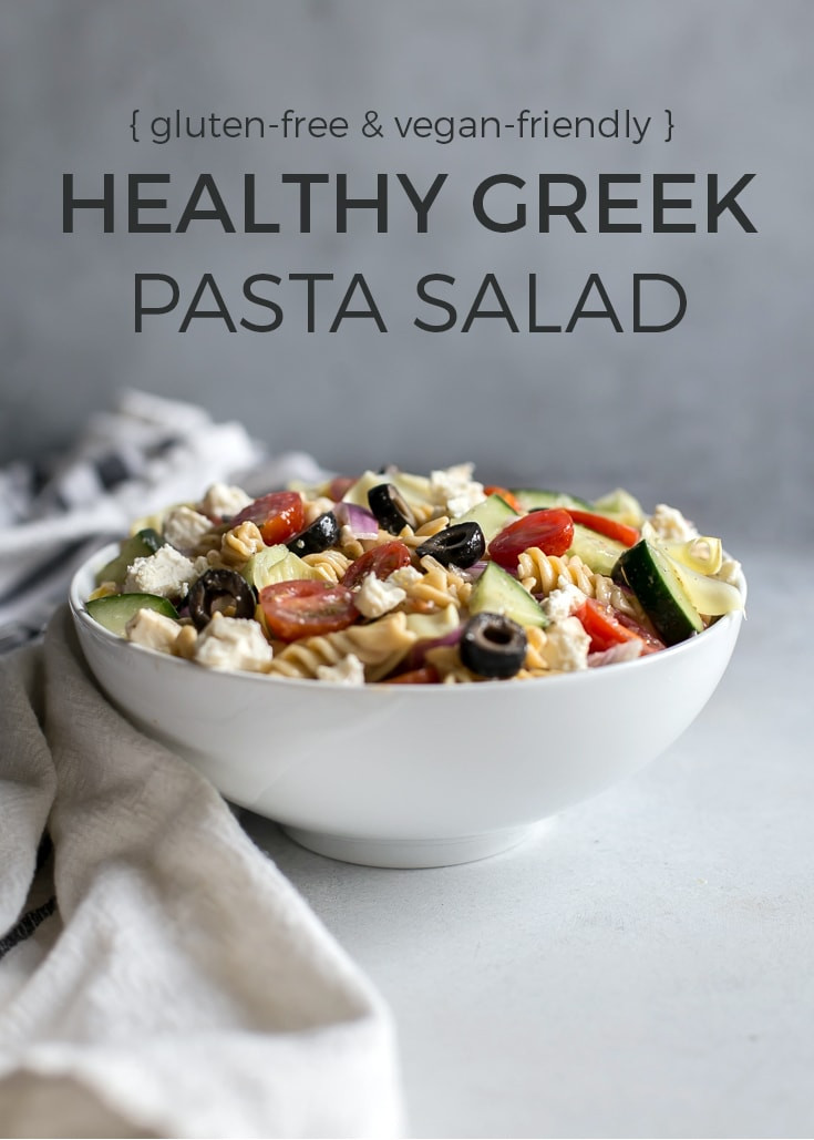 Healthy Greek Pasta Salad
 Healthy Greek Pasta Salad [gluten free] • Fit Mitten Kitchen