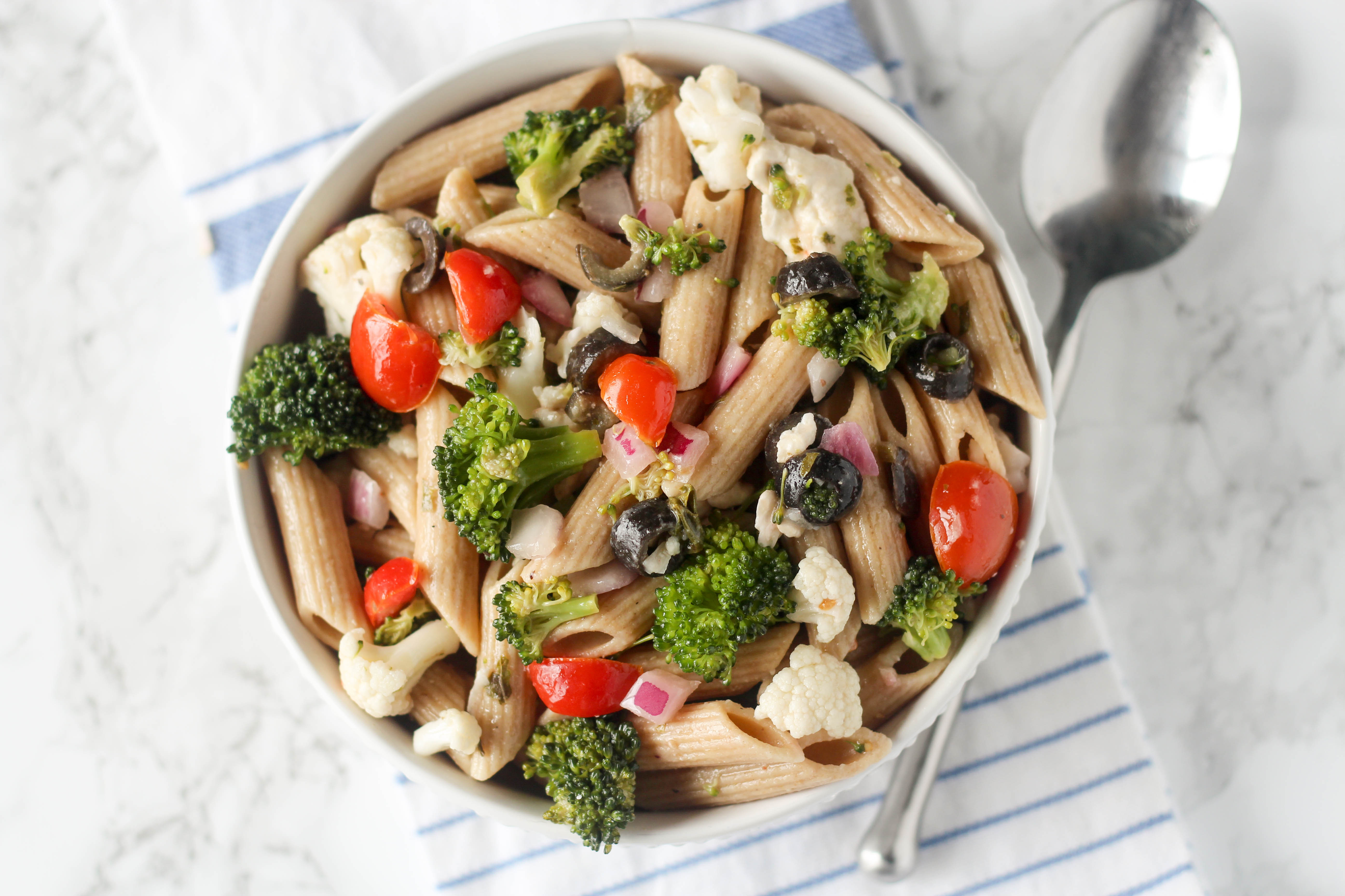 Healthy Greek Pasta Salad
 Healthier Greek Pasta Salad 21 Day Fix Friendly