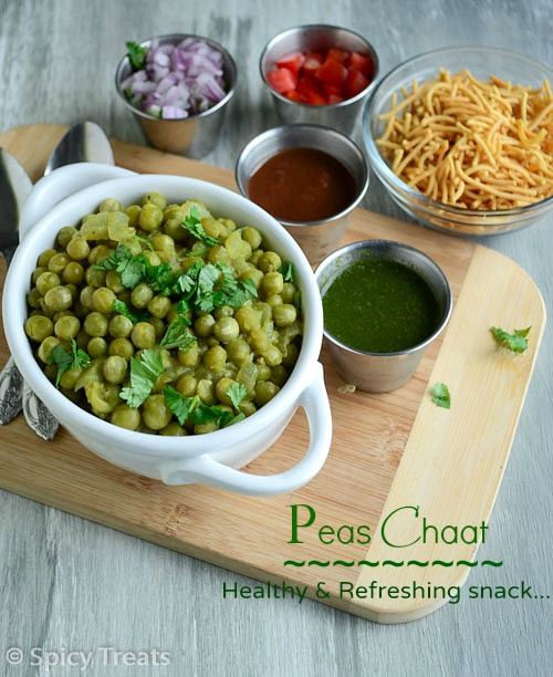 Healthy Green Snacks
 Spicy Treats Peas Chaat Peas Masala Chaat Recipe