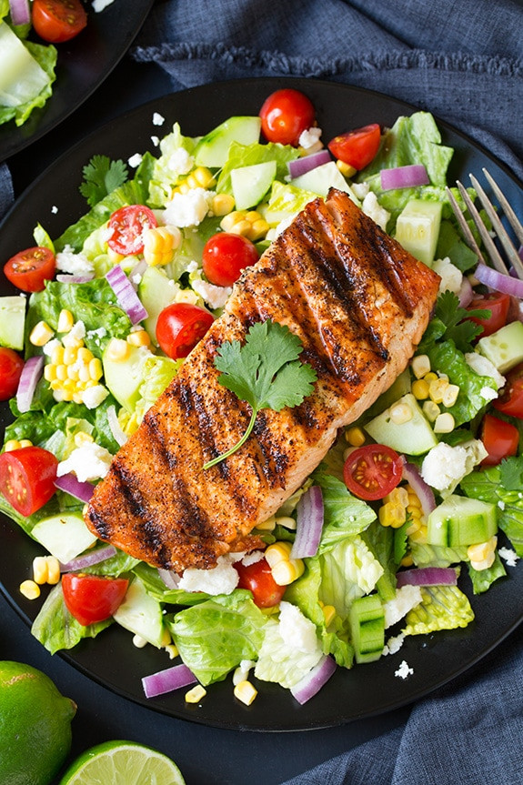 Healthy Grilled Salmon Salad Recipe
 Mexican Grilled Salmon Salad with Avocado Greek Yogurt