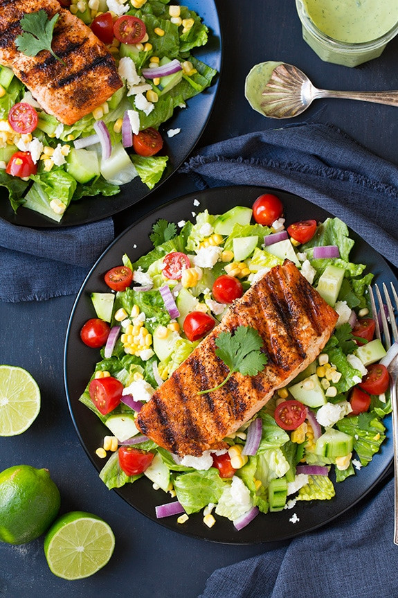 Healthy Grilled Salmon Salad Recipe
 Mexican Grilled Salmon Salad with Avocado Greek Yogurt