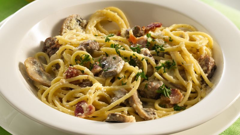 Healthy Ground Beef And Mushroom Recipes
 Ground Beef and Mushroom Carbonara recipe from Betty Crocker