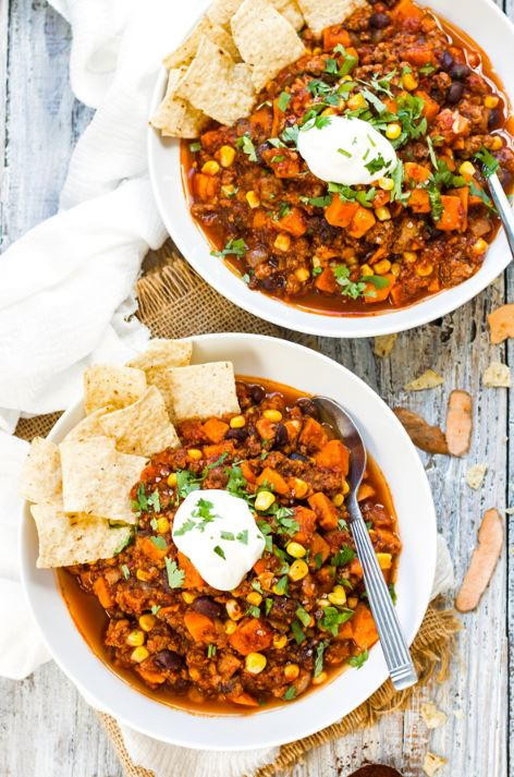 Healthy Ground Turkey Chili
 Healthy Sweet Potato Ground Turkey Chili