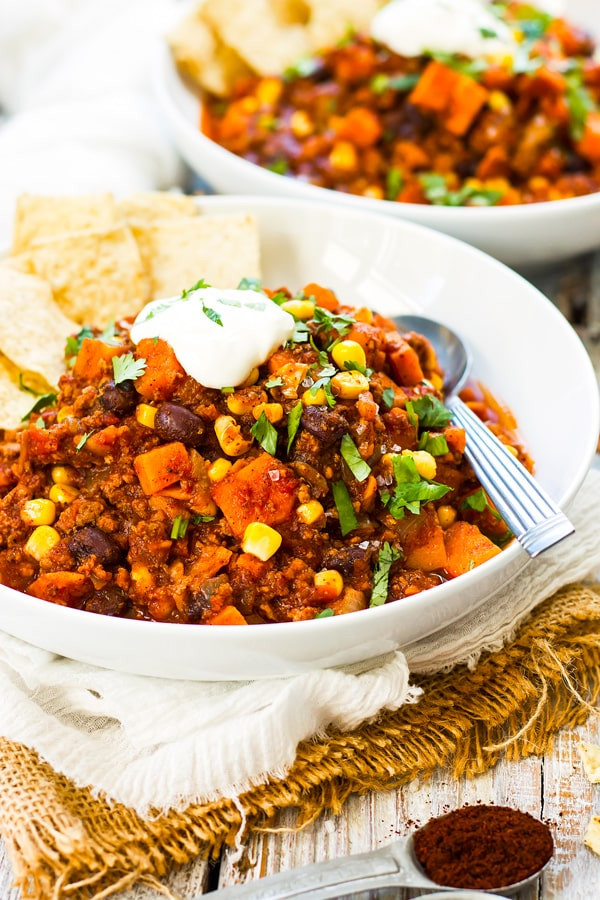 Healthy Ground Turkey Chili
 Healthy Sweet Potato Ground Turkey Chili