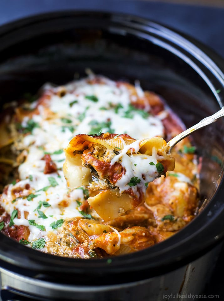 Healthy Ground Turkey Crock Pot Recipes
 Crock Pot Turkey Spinach Stuffed Shells