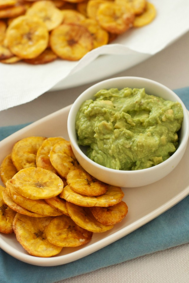 Healthy Guacamole Snacks
 Healthy Snack Homemade Plantain Chips and Guacamole Recipe