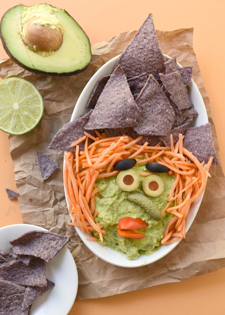 Healthy Halloween Appetizers
 Witchy Guacamole Dip Fork and Beans
