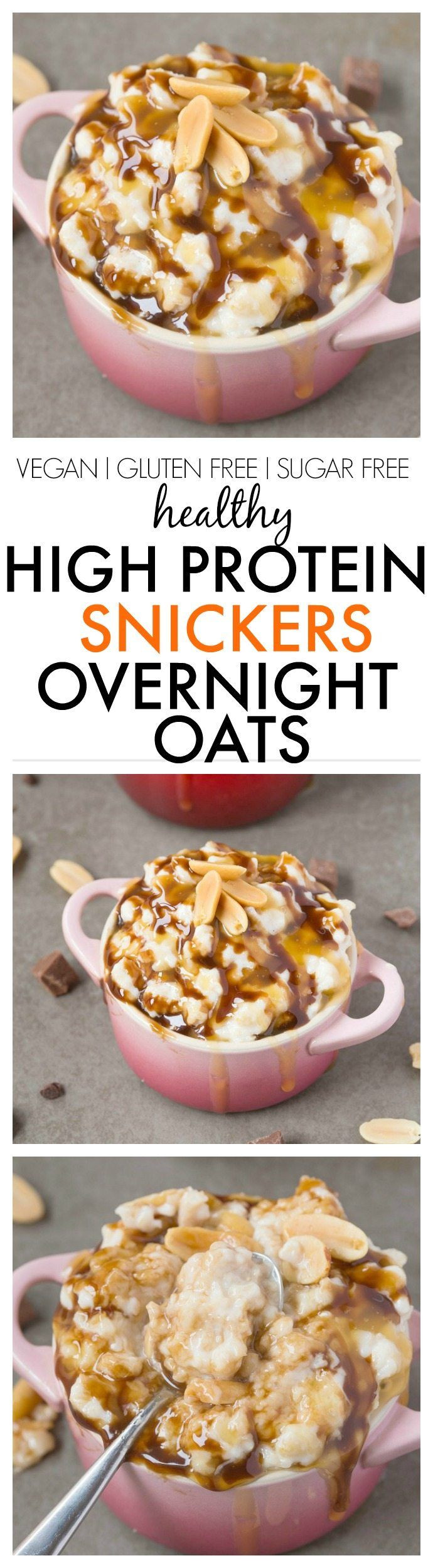 Healthy High Protein Vegetarian Recipes
 Healthy High Protein Snickers Overnight Oats Easy