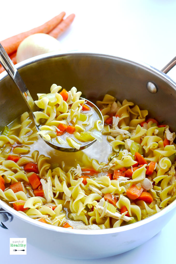 Healthy Homemade Chicken Noodle Soup
 Chicken Noodle Soup from Scratch A Pinch of Healthy