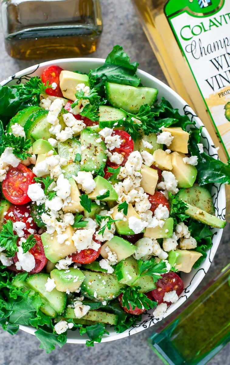 Healthy Homemade Salads
 Greek Kale Salad Recipe with Easy Homemade Greek Dressing