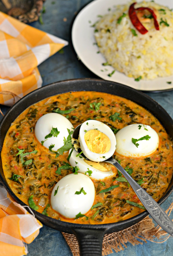 Healthy Indian Vegetarian Recipes
 Creamy egg curry with methi