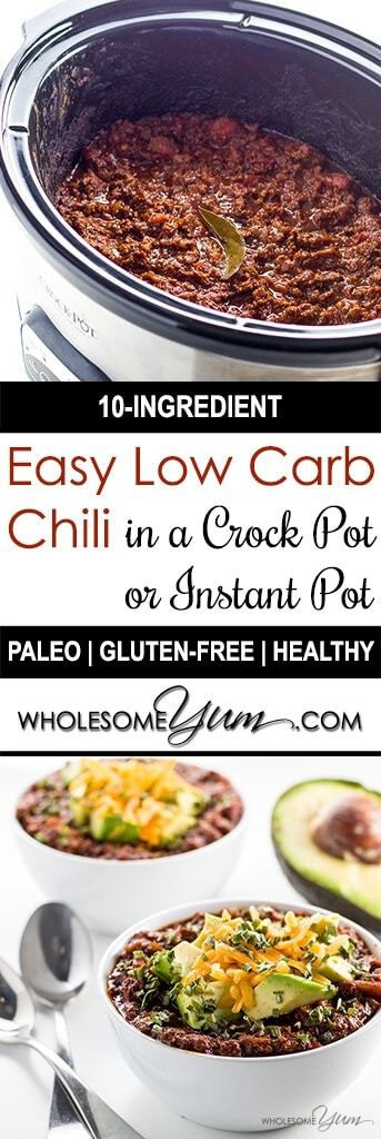 Healthy Instant Pot Recipes Low Carb
 Keto Low Carb Chili Recipe Crock Pot or Instant Pot Paleo