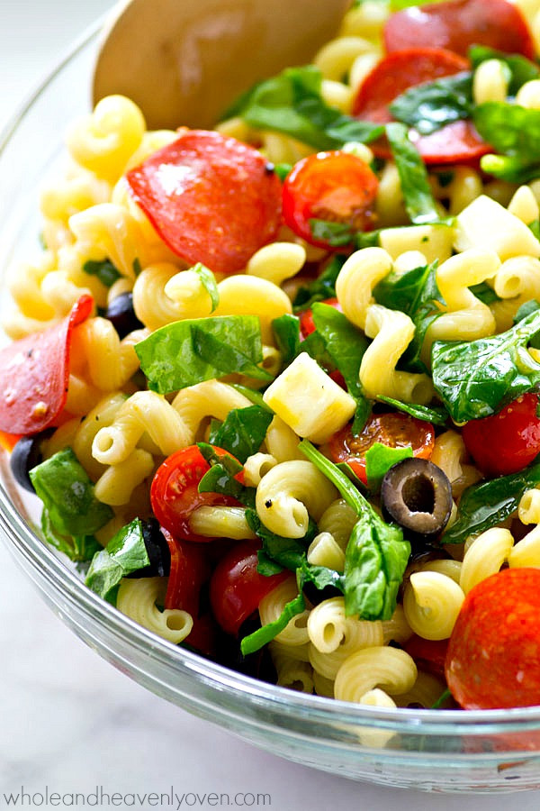 Healthy Italian Pasta Salad
 Italian Spinach Pizza Pasta Salad