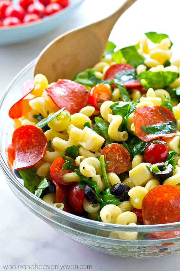 Healthy Italian Pasta Salad
 Italian Spinach Pizza Pasta Salad