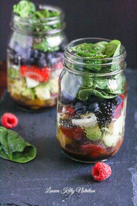 Healthy Jar Salads
 Mixed Berry Chopped Mason Jar Salad Quick and Easy Make