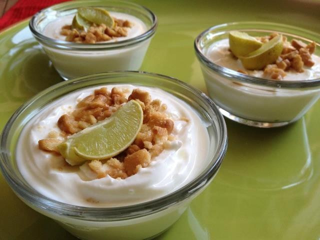 Healthy Key Lime Pie Greek Yogurt
 No Bake Crustless Key Lime Pie made with Greek yogurt