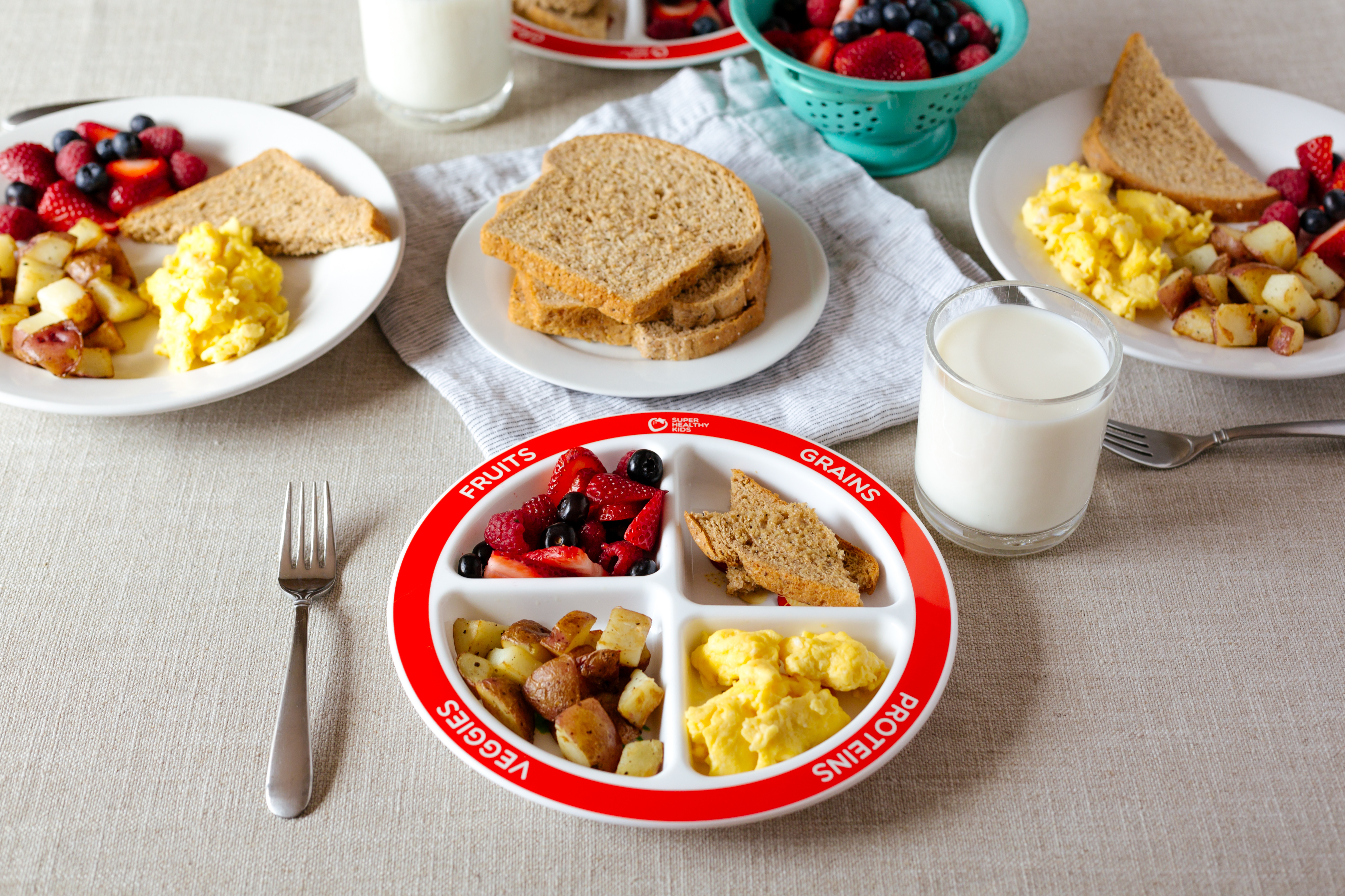 Healthy Kid Breakfast
 Healthy Balanced Breakfast with MyPlate