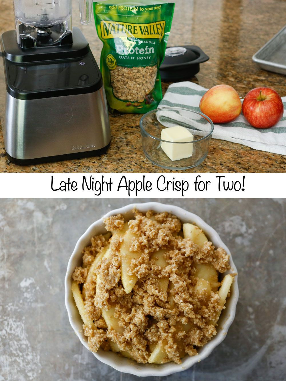 Healthy Late Night Dinner
 Late Night Apple Crisp for two with just four