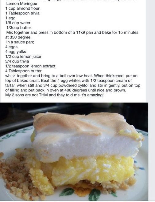 Healthy Lemon Meringue Pie
 17 Best images about Trim Healthy Mama S Deserts on