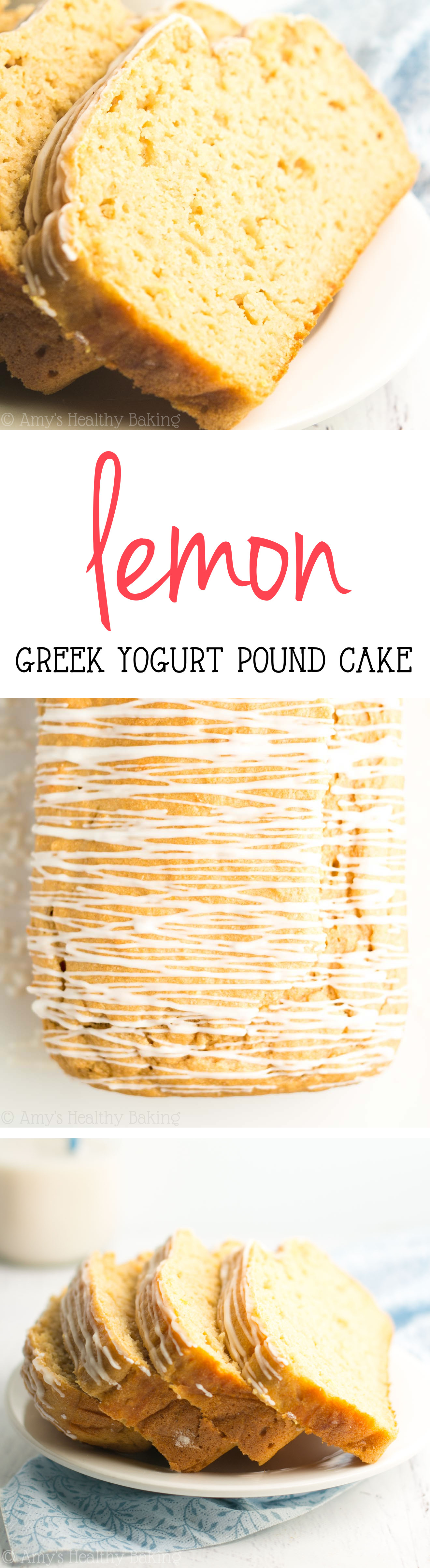 Healthy Lemon Pound Cake
 Greek Yogurt Lemon Pound Cake