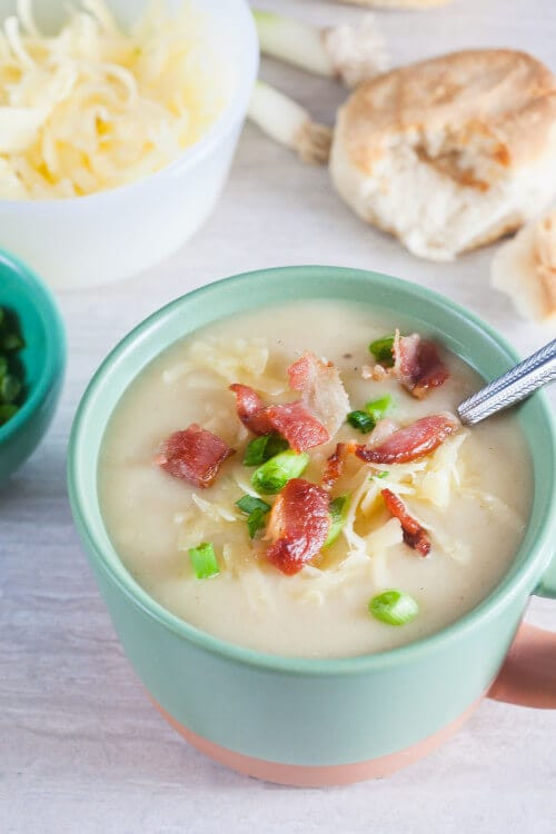 Healthy Loaded Baked Potato Soup
 Lightened Up Loaded Baked Potato Soup