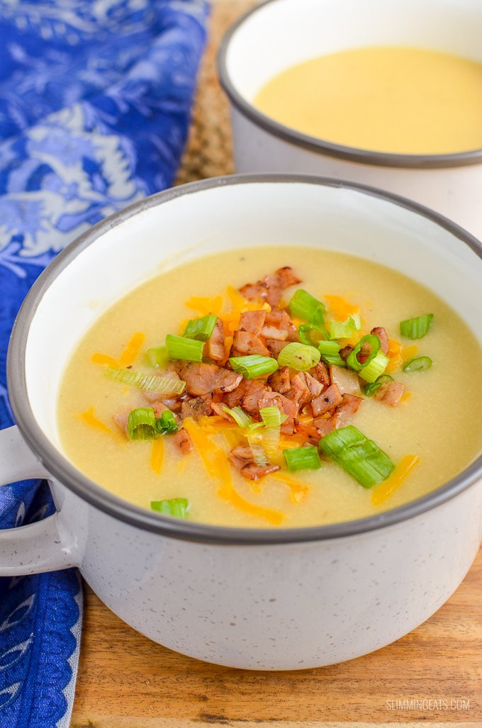 Healthy Loaded Baked Potato Soup
 Syn Free Loaded Baked Potato Soup