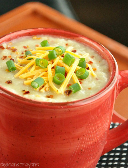 Healthy Loaded Baked Potato Soup
 Crock Pot Veggie Loaded Baked Potato Soup