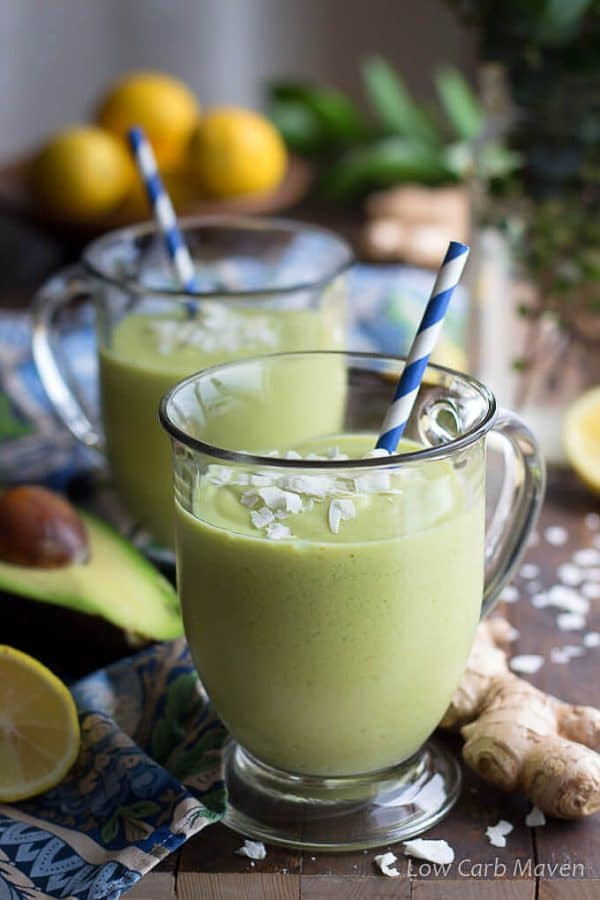 Healthy Low Carb Smoothies
 Keto Avocado Smoothie With Coconut Milk Ginger and Turmeric