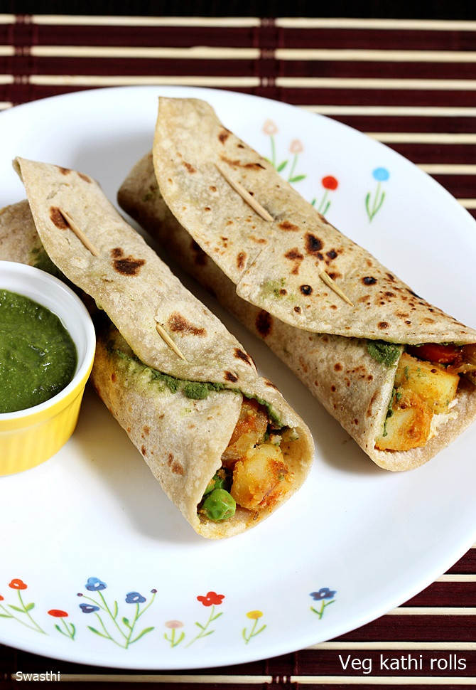 Healthy Lunch Recipes Indian
 Kathi rolls recipe How to make veg kati roll