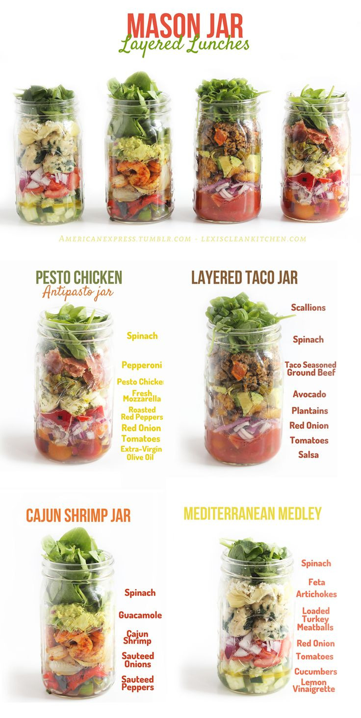 Healthy Mason Jar Lunches
 Mason Jar Layered Lunches