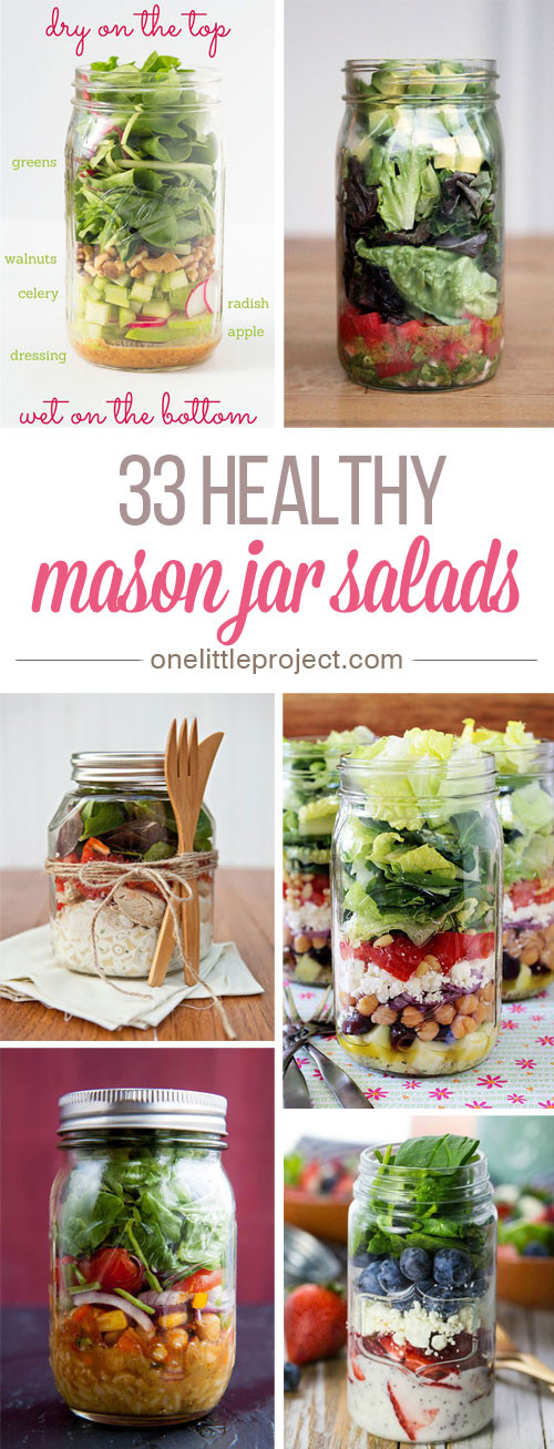 Healthy Mason Jar Salads
 33 Healthy Mason Jar Salads