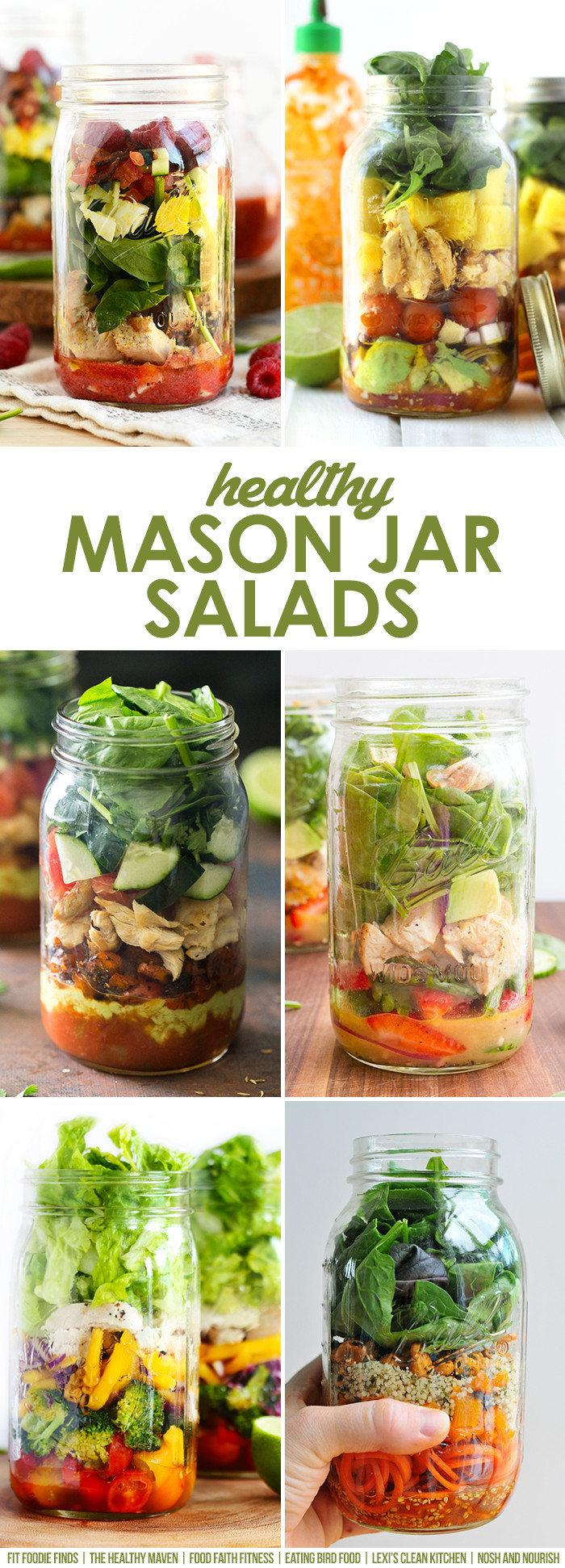 Healthy Mason Jar Salads
 Spring Cobb Salad with Raspberry Basil Vinaigrette Mason
