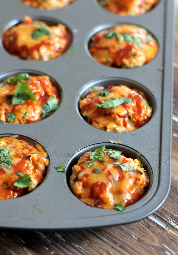 Healthy Meatloaf Muffins
 Cheesy Chicken Quinoa Enchilada Meatloaf Muffins