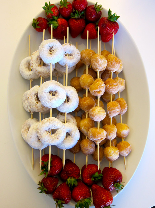 Healthy Meeting Snacks
 Donut skewers cute for morning staff meeting