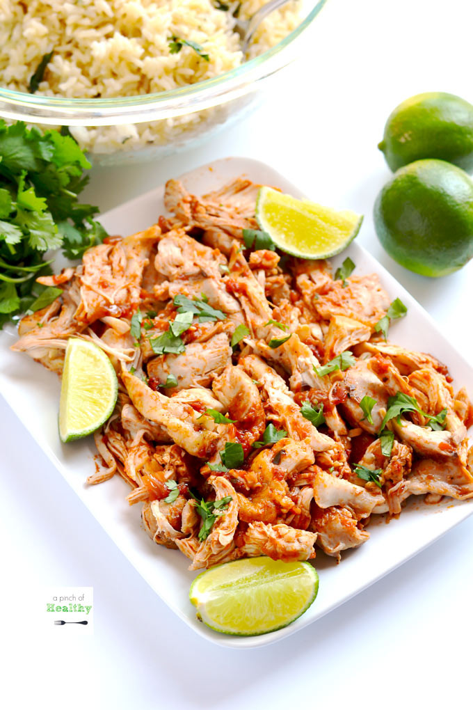 Healthy Mexican Chicken Recipes
 Mexican Shredded Chicken Instant Pot Slow Cooker or