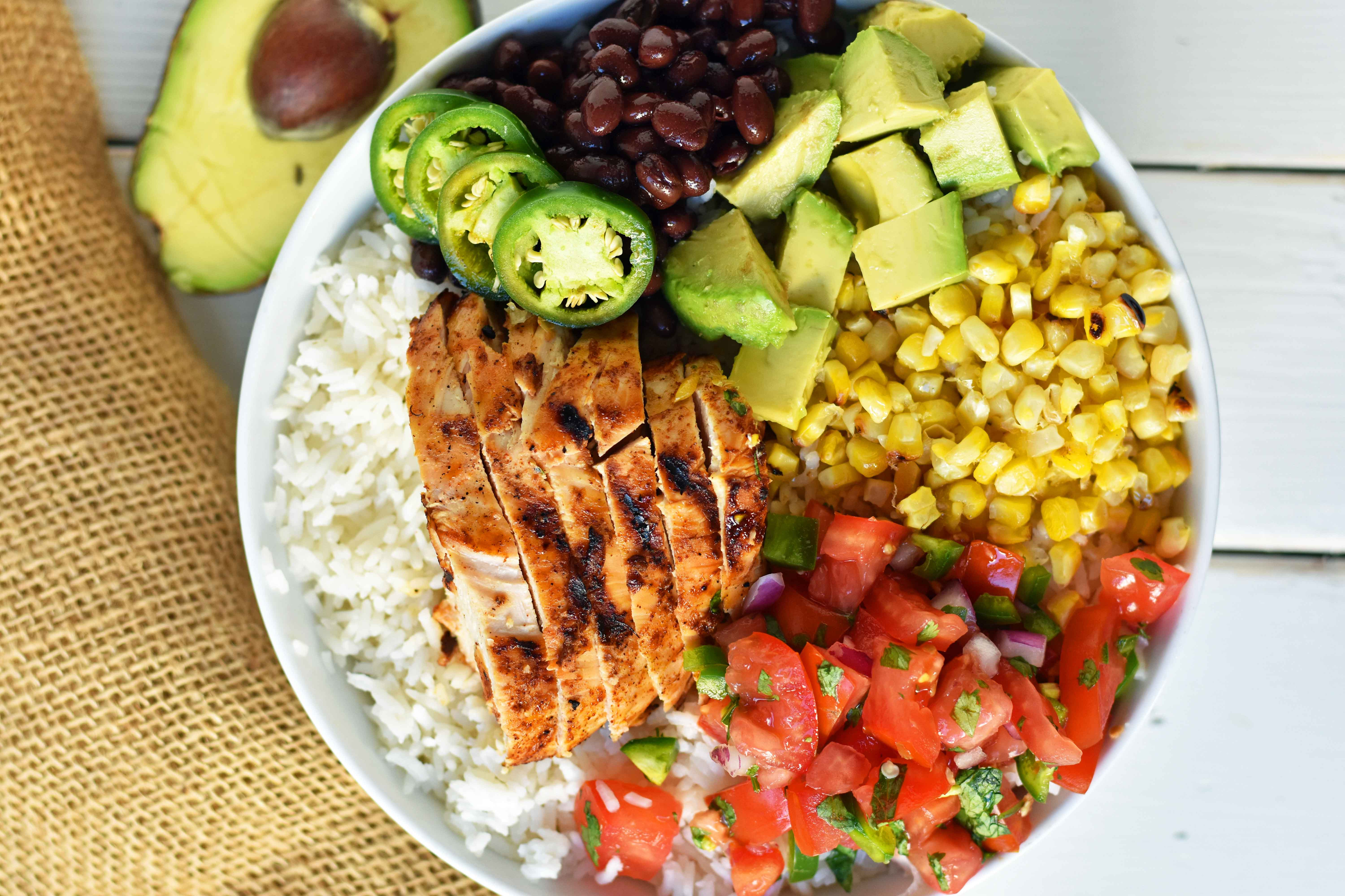 Healthy Mexican Rice Bowl Recipes
 Grilled Chicken Burrito Bowls – Modern Honey