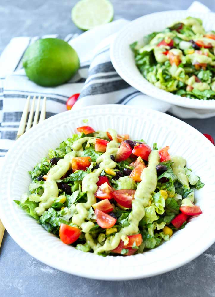 Healthy Mexican Salad Recipes
 Mexican Chopped Salad with Spicy Avocado Dressing Happy