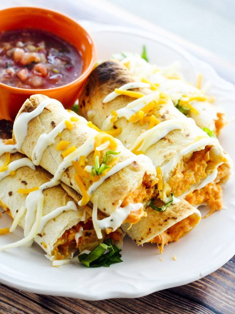 Healthy Mexican Snacks
 Baked Buffalo Chicken Taquitos – Best Fast Healthy Mexican